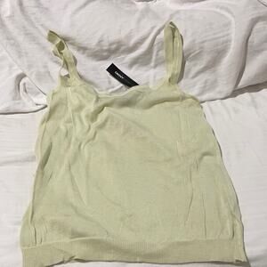DKNY essentials s claret green tank 💯 cotton woven knit NWT perfect